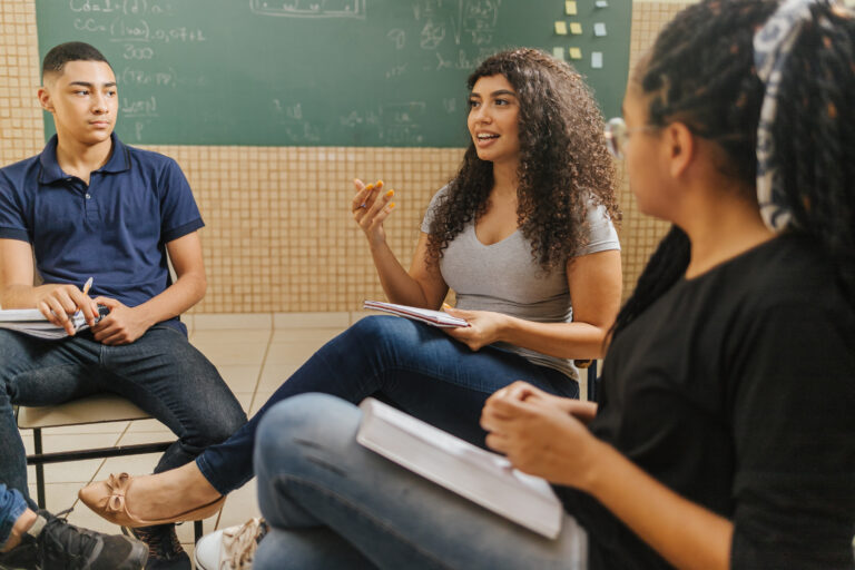 group of students studying in lecture