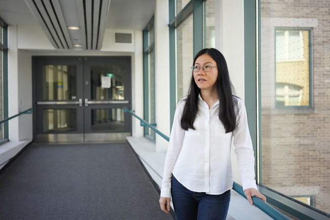 Li Qian (ECE) is a lead principal investigator on several new quantum technology research from across U of T Engineering that have recently received funding from NSERC and UK Research and Innovation (UKRI). (photo by Matthew Tierney)